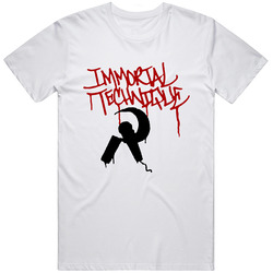 Immortal Technique Mic And Sickle Logo White Merch Classic Cotton Mens Cotton Tee T Shirt