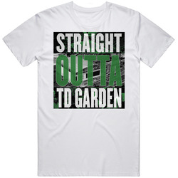 Boston Td Garden Straight Outta Arena Basketball Fan Mens Cotton Tee T Shirt