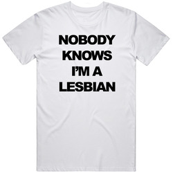 Nobody Knows I'm A Lesbian Gay Pride Supporter Mens Cotton Tee T Shirt
