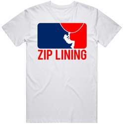 Zip Lining Silhouette Fun Major League Sports Parody Mens Cotton Tee T Shirt