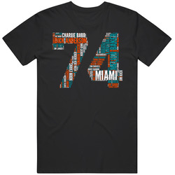 Miami Football 1974 Superbowl Champions Team Roster Retro Sports Fan Mens Cotton Tee T Shirt