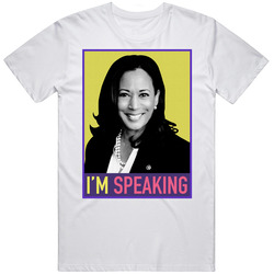 Kamala Harris I'm Speaking First Black Indian American Female Vice President Democrat Political Fan Mens Cotton Tee T Shirt