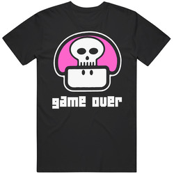 Mario Brother Game Over Mushroom Nintendo Mens Cotton Tee T Shirt