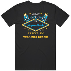 What Happens In Virginia Beach Stays In Virginia Beach Vegas Parody Mens Cotton Tee T Shirt