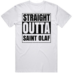 Saint Olaf College Univertisy Straight Outta Parody Mens Cotton Tee T Shirt