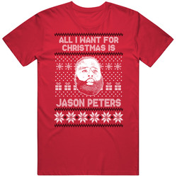 Jason Peters All I Want For Christmas Philadelphia Football Fan Ugly Christmas Mens Cotton Tee T Shirt