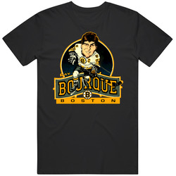 Ray Bourque Retro Hockey Caricature Mens Cotton Tee T Shirt
