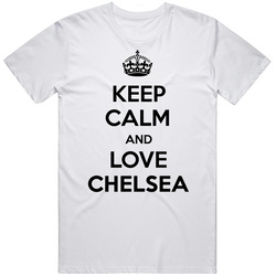 Keep Calm And Love Chelsea City Parody Cool Mens Cotton Tee T Shirt