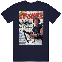 Inside Sports Cover Jim Mcmahon Nfl Football Legend Worn Look Mens Cotton Tee T Shirt