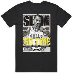 Slam Magazine Issue 172 Derrick Rose Popular Basketball Magazine Grunge Look Mens Cotton Tee T Shirt