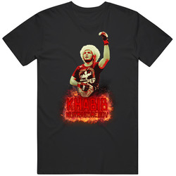 Khabib Nurmagomedov Fire Champion Fan Mens Cotton Tee T Shirt
