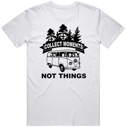 Collect Moments Not Things Camping Road Trip Memories Mens Cotton Tee T Shirt
