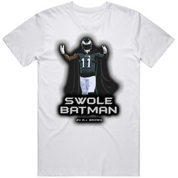 Aj Brown 11 Swole Batman White Mens Cotton Tee T Shirt