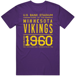 Minnesota Football Us Bank Stadium Retro Sports Poster Style Fan Mens Cotton Tee T Shirt