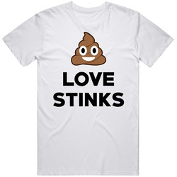 Love Stinks Funny Poop Emoji Anti Valentine Single Breakup Mens Cotton Tee T Shirt