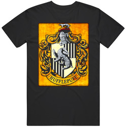 Harry Potter Hufflepuff Crest Mens Cotton Tee T Shirt