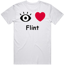 Flint I Love Flint Custom Mens Cotton Tee T Shirt