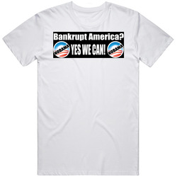 Bankrupt America Yes We Can Anti Obama Funny Mens Cotton Tee T Shirt