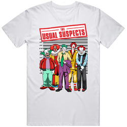 The Usual Suspects Movie Tv Clowns Funny Jail Lineup Fan Mens Cotton Tee T Shirt