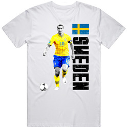 Zlatan Ibrahimovic Full Body Sweden Flag Euro Cup Soccer Mens Cotton Tee T Shirt