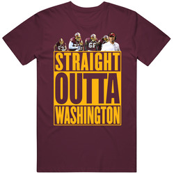 Straight Outta Washington Coach Players Washington Football Fan Mens Cotton Tee T Shirt