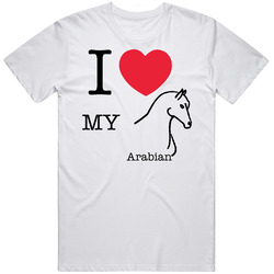 Arabian Luv I Heart Love Horse Mens Cotton Tee T Shirt