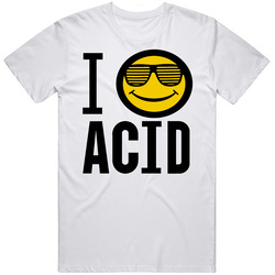 I Love Acid Rave Dance Dj Mens Cotton Tee T Shirt