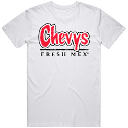 Chevy's Fresh Mex Favourite Food Mens Size Large White Mens Cotton Tee T Shirt