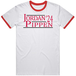 Michael Jordan Scottie Pippen For President '24 Chicago Basketball Mens Cotton Tee T Shirt