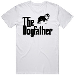 Collie Custom Dog Breed The Dogfather Mens Cotton Tee T Shirt