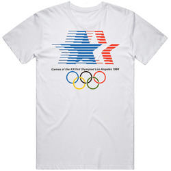 Los Angeles 1984 Summer Olympics Mens Size Large White Mens Cotton Tee T Shirt