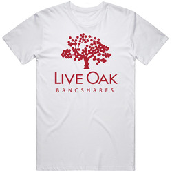 Live Oak Bancshares Inc Nasdaq Company Logo Employee Fan Mens Cotton Tee T Shirt
