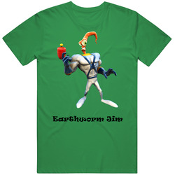 Earthworm Jim Video Game Mens Cotton Tee T Shirt