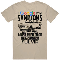 1965 Lancia Fulvia Googled My Symptoms Drive My Car Worn Look Mens Cotton Tee T Shirt