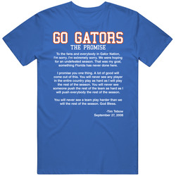 Tim Tebow Football Gators Mens Cotton Tee T Shirt