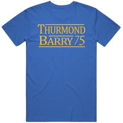 Nate Thurmond Rick Barry 1975 Golden State Basketball Fan Mens Cotton Tee T Shirt