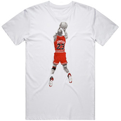 Michael Jordan Jumpshot Sketch Drawing Chicago Basketball Legend Fan Mens Cotton Tee T Shirt