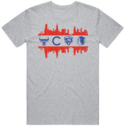 Chicago City All Professional Sports Teams Super Fan Mens Cotton Tee T Shirt
