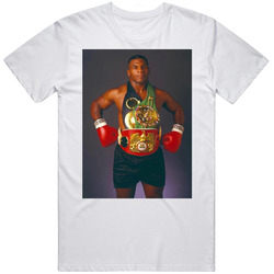 Mike Tyson Champion Legend Boxer Belts Retro Sports Fan Mens Cotton Tee T Shirt