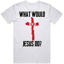 What Would Jesus Do Wwjd Grunge Cross Religious Mens Cotton Tee T Shirt