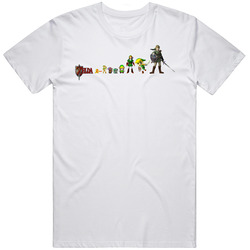Nintendo Link Zelda Evolution Mens Cotton Tee T Shirt