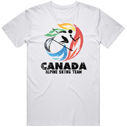 Canada Alpine Skiing Team 2014 Olympic Sochi Vintage Distressed Mens Cotton Tee T Shirt