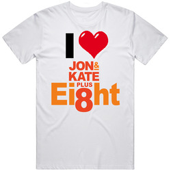 I Love Heart Jon Kate Plus 8 Mens Cotton Tee T Shirt