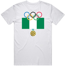 Nigeria Pyeongchang 2018 Winter Olympics Flag Gold Medal Mens Cotton Tee T Shirt