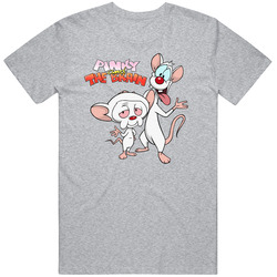 Pinky And The Brain Fan Tv Show Cartoon Mens Cotton Tee T Shirt