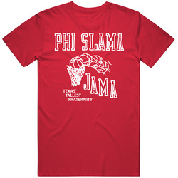 Phi Slama Jama Houston Cougars 1980s College Basketball Mens Cotton Tee T Shirt