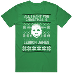Lebron James All I Want For Christmas Los Angeles L Basketball Fan Ugly Christmas Mens Cotton Tee T Shirt