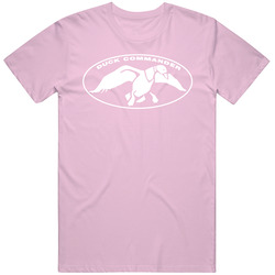 Duck Commander Duck Dynasty White Logo Light Pink Mens Cotton Tee T Shirt