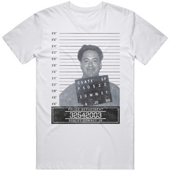 Robert Downey Jr Celebrity Mugshot Police Department Mens Cotton Tee T Shirt