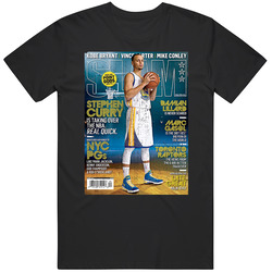 Slam Magazine Issue 186 Stephen Curry Popular Basketball Magazine Grunge Look Mens Cotton Tee T Shirt